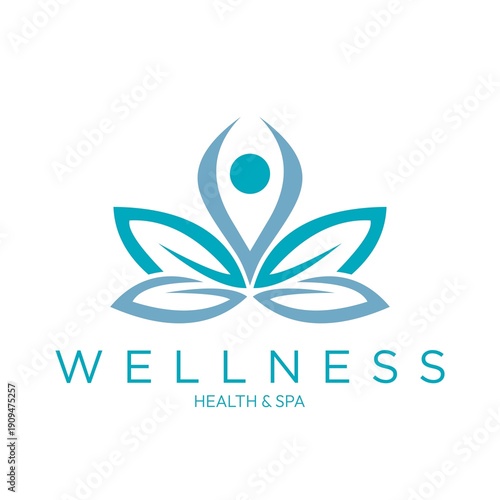 Billede på lærred Wellness and healthy spa. Vector logo design.