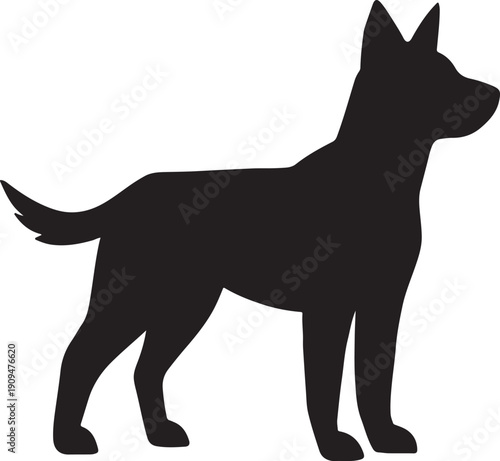A striking silhouette of a dog showcasing its profile and sturdy build