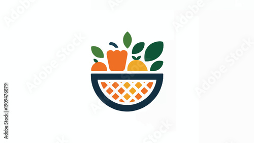A minimalist logo design of a fruit and vegetable basket in a circular shape (3)_traced