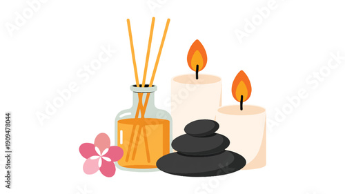 A minimalist spa-themed illustration on a white background (3)_traced