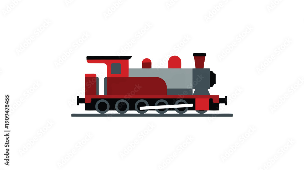 Fototapeta premium A minimalist vector illustration of a classic steam locomotive in a flat design style (2)_traced