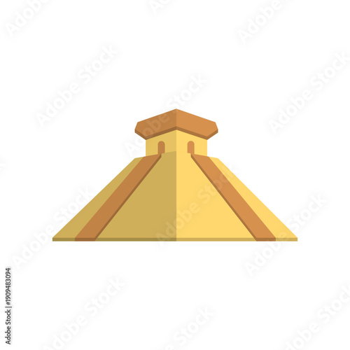 Chichen Itza Pyramid Icon, Mayan Temple Monument, Mexican Cultural Heritage Landmark Vector