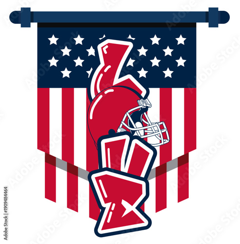 LOVE lettering featuring an American flag and a football helmet as the “O”, in nautical blue, red, and silver tones. A bold, urban style perfect for sports-inspired street art and graffiti.