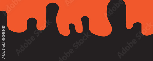 The paint is dripping. Vector illustration on transparent background. black paint is editable.