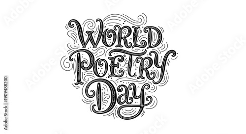 Celebrate World Poetry Day with elegant lettering and artistic design