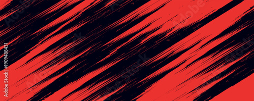 Black and Red Grunge Brush Background with Halftone Effect