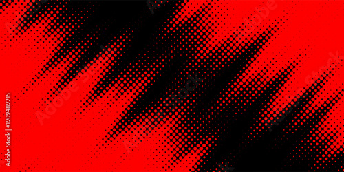 Halftone dots red and blue color pattern gradient grunge texture background. Dot pop art comic sport style vector illustration.