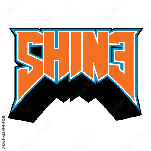shine text logo design vector