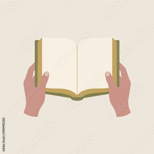 Close up of hands holding and reading holy quran book for prayer