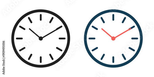Clock icon, simple wall clock vector symbol on transparent background for top ranked user interface visuals, scheduling apps, reminder systems, infographic designs, presentation templates, and modern 