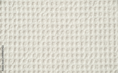 White Waffle Fabric Texture Background