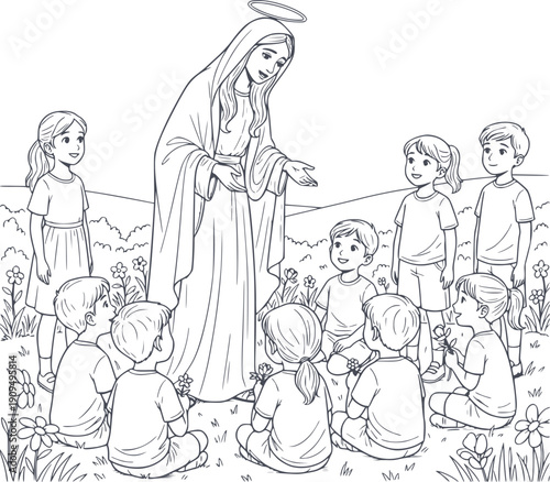 hand drawn illustration of jesus washing feet in black fill style with no white fills ideal for religious projects and church designs