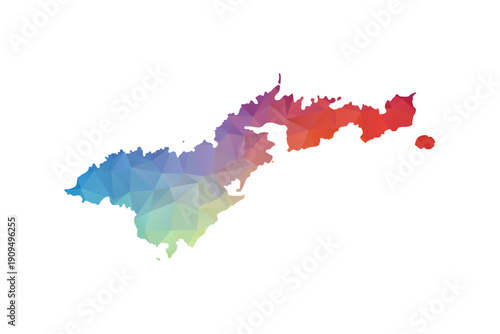American Samoa Map - Polygon Style Vector Illustration in Rainbow Gradient, Low Poly Multicolor Geometric Design, Isolated on White Background, Suitable for Reports, and Creative Projects.