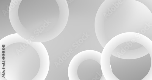 White abstract background with Silver rings on Empty Space