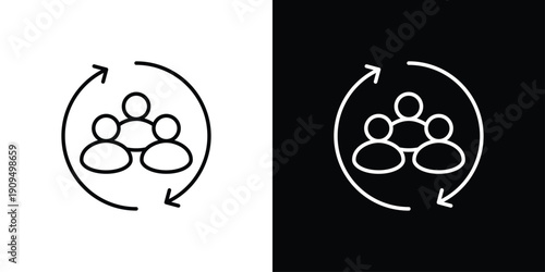 Team Icon Sheet Multiple Style Collection Isolated Vector