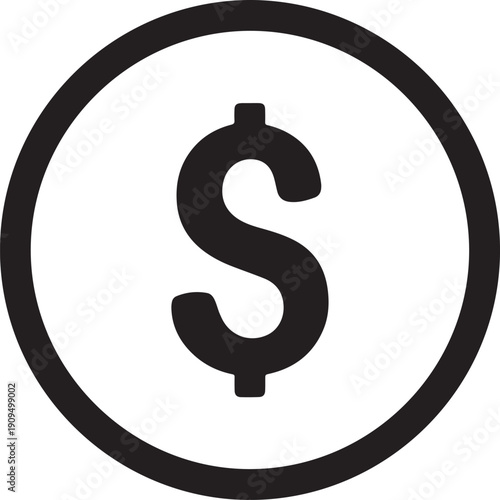 Dollar Sign Inside A Circle Icon vector 97da9863846b7e88d7a47665ab71d44adr
