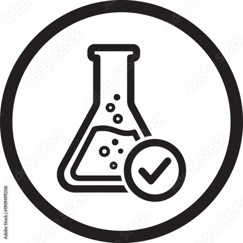 Laboratory Flask with Checkmark Icon 3a132abc143229a83ce40da87a66d2b4dr