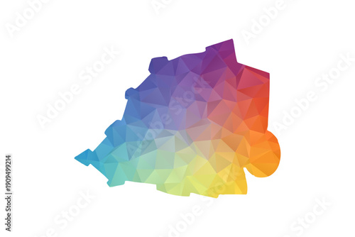 Holy See Map - Polygon Style Vector Illustration in Rainbow Gradient, Low Poly Multicolor Geometric Design, Isolated on White Background, Suitable for Reports, and Creative Projects.