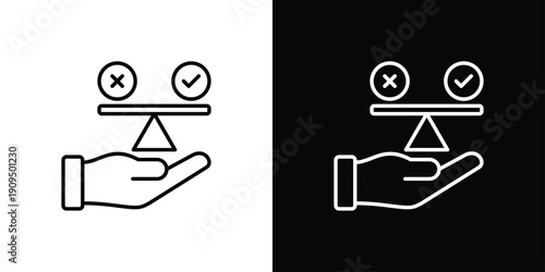 Decision Icon Sheet Multiple Style Collection Isolated Vector