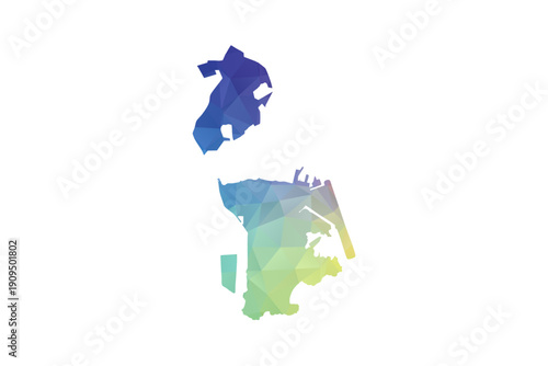 Macao Map - Polygon Style Vector Illustration in Rainbow Gradient, Low Poly Multicolor Geometric Design, Isolated on White Background, Suitable for Reports, and Creative Projects.