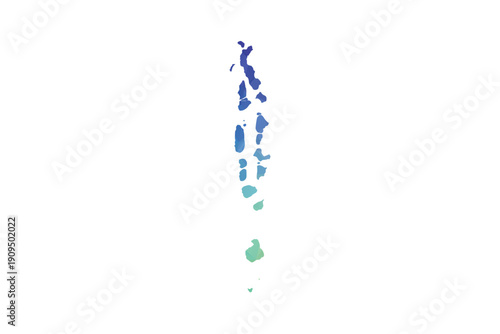 Maldives Map - Polygon Style Vector Illustration in Rainbow Gradient, Low Poly Multicolor Geometric Design, Isolated on White Background, Suitable for Reports, and Creative Projects.