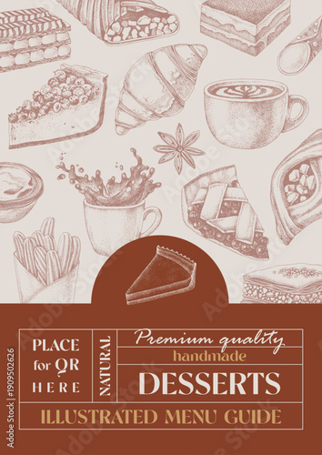 Handmade desserts banner with pastry