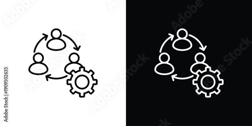 Collaboration Icon Sheet Multiple Style Collection Isolated Vector