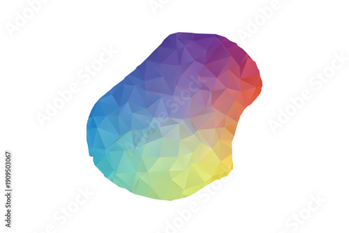 Nauru Map - Polygon Style Vector Illustration in Rainbow Gradient, Low Poly Multicolor Geometric Design, Isolated on White Background, Suitable for Reports, and Creative Projects.
