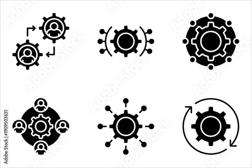 Function and Settings Icon Set – Gear, Configuration and System Symbols Vector Collection.