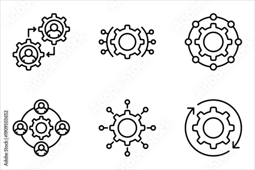 Function and Settings Icon Set – Gear, Configuration and System Symbols Vector Collection.