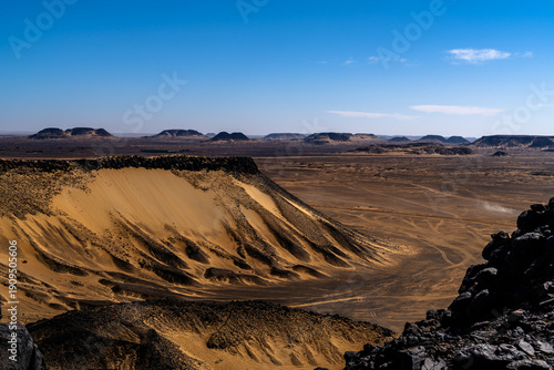 Eroded Desert Ridge and Basin in Giza, Egypt