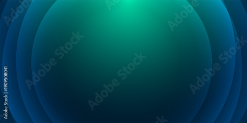 Abstract gradient background featuring smooth layered curves in blue and green tones. Modern minimal design with soft lighting and depth, creating a calm and futuristic