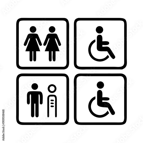 Restroom signs for accessible and gender inclusive facilities