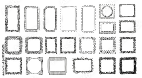 Collection of ornate frames and borders in various shapes and sizes displayed together