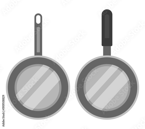 Frying pan. Vector flat clipart isolated on white background.