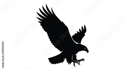 Majestic eagle soaring through the clear blue sky with wings spread wide. isolated on white background, Vector
