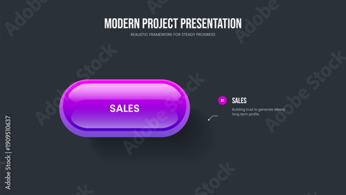 Digital Development Slide Layout Vector Illustration. Corporate Report One Step Infographic Frame Template. Market Introduction 1 Option Diagram Slideshow Design.