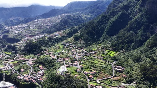 Wallpaper Mural Aerial view of a town in a green valley in Madeira Torontodigital.ca