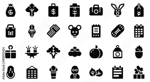 Agriculture and Food Industry Icon Set Vector