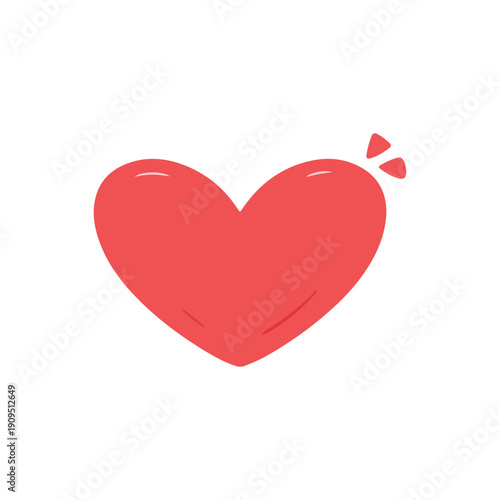 Cute Red Heart Illustration with Decorative Elements