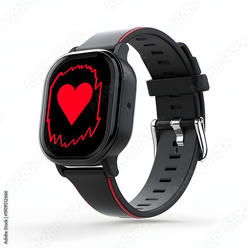 white smart watch realistic image in white background ai generated
