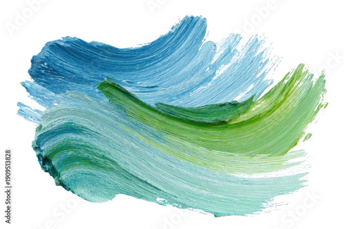 Swirls of blue, green, and turquoise paint strokes, overlapping against a black background