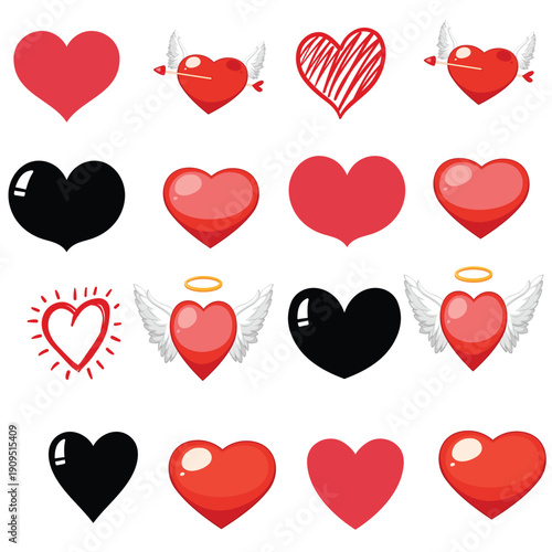 Classic, simple red hearts symbolizing love.