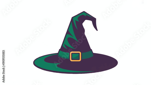A stylized digital illustration of a witch's pointed hat in a minimalist art style (4)_traced