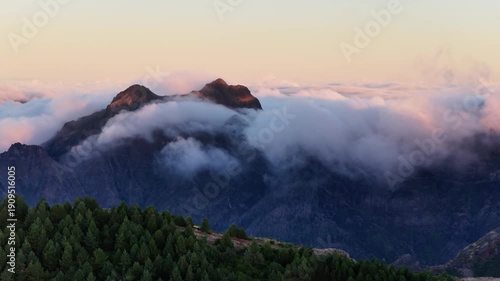 Wallpaper Mural Madeira mountains at sunrise above the clouds Torontodigital.ca