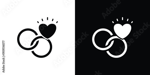 Just Married Icon Sheet Multiple Style Collection Isolated Vector