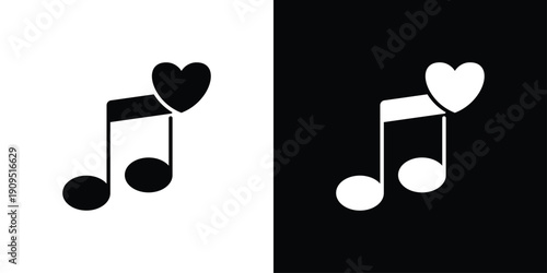 Wedding Music Icon Sheet Multiple Style Collection Isolated Vector