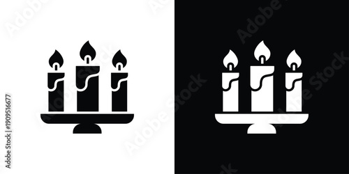 Unity Candle Icon Sheet Multiple Style Collection Isolated Vector