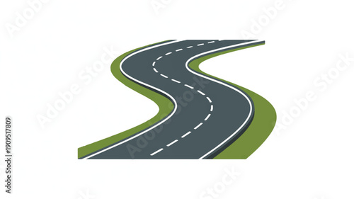 A stylized illustration of a winding two-lane road with white dashed center lines (1)_traced