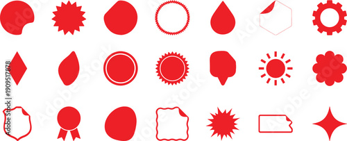 Sale discount sticker icon set. Editable EPS tags and labels for retail promotion design use.